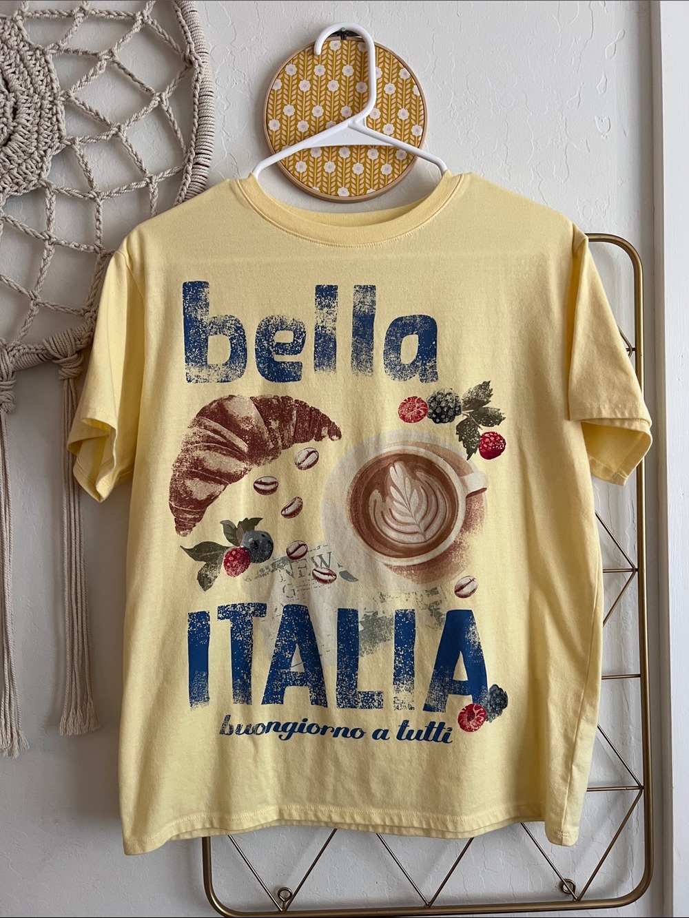 XL (14) | Art Class Girls Bella Italia Yellow Graphic Tee